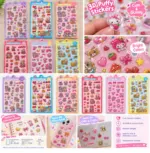Cute 3D Puffy Cartoon Stickers | Kawaii Waterproof Decorative Stickers for Kids & Stationery