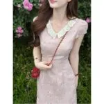 Collar Bow Detail Qipao Dress - Image 5