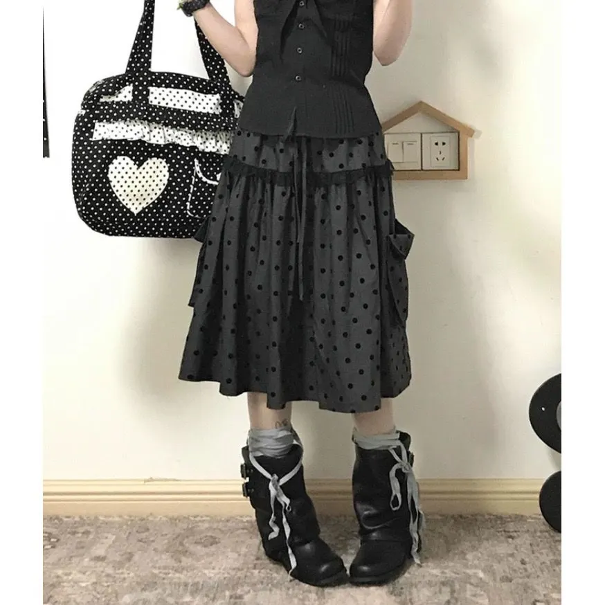 WhatsApp Image 2026-08-31 at 8.08.22 PM Black Polka Dot Tiered Midi Skirt - Image 1