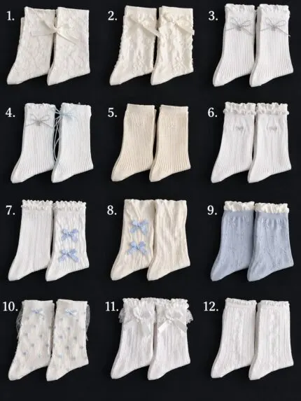 Balletcore Bow Mid-Calf Socks