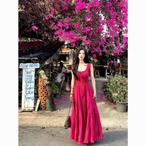Women’s Seaside Waist Fit Camisole Maxi Dress