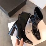 Glossy Square-Toe Knee-High Boots – Slim Fit Patent Leather Boots - Image 3