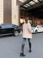 Glossy Square-Toe Knee-High Boots – Slim Fit Patent Leather Boots - Image 19