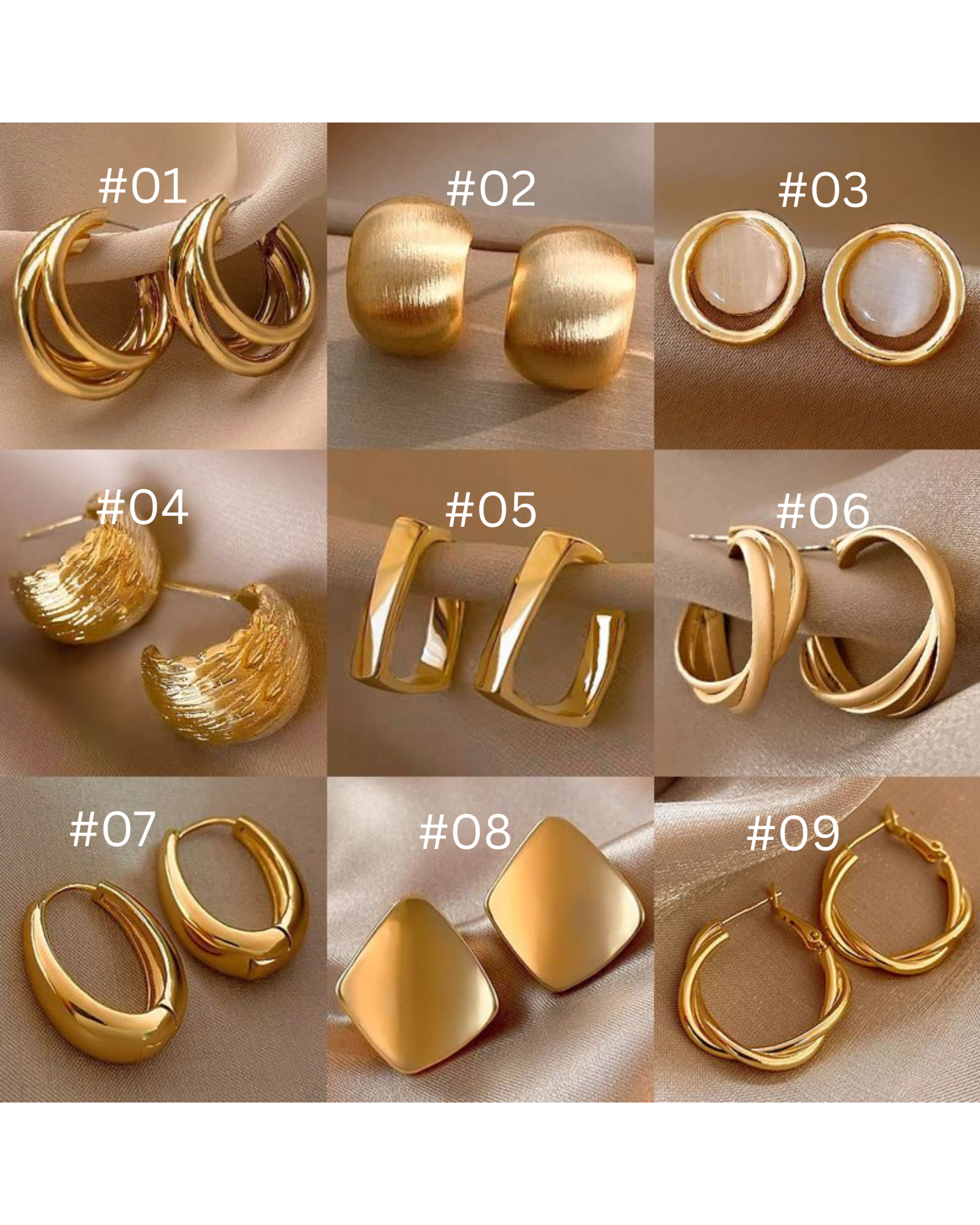 Your_paragraph_text_6bae9207-358b-4255-bb1c-8ba060ae035b Gold Metal Hoop Earrings – Retro Elegant Design - Image 1