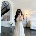 French Ruffle Strap Maxi Vacation Dress - Image 2