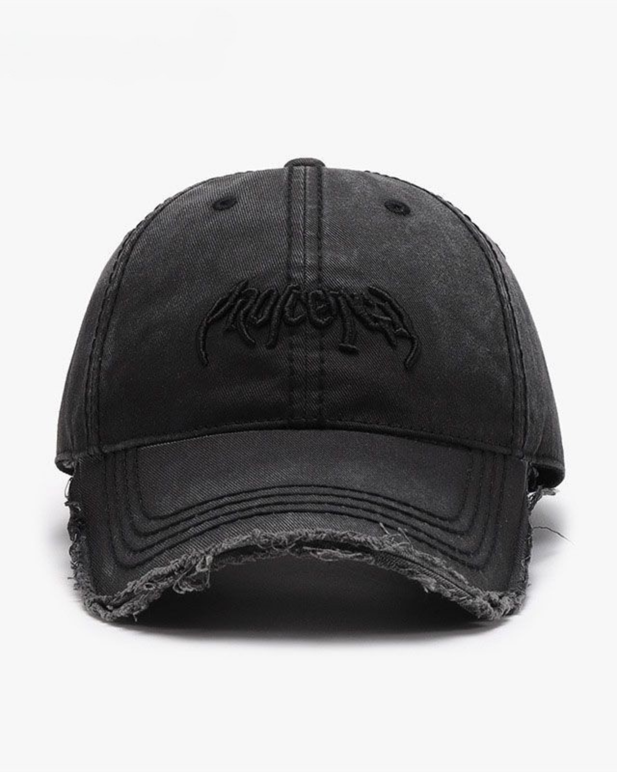 Untitled design Vintage Washed Embroidered Baseball Cap – Korean Street Style Distressed Letter Dad Hat - Image 1