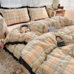 Floral Washed 4-Piece Princess Bedding Set with Lace Trim - Image 6