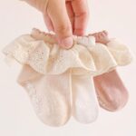 Baby Girls Cotton Lace Trim Non-Slip Ankle Socks - Image 4