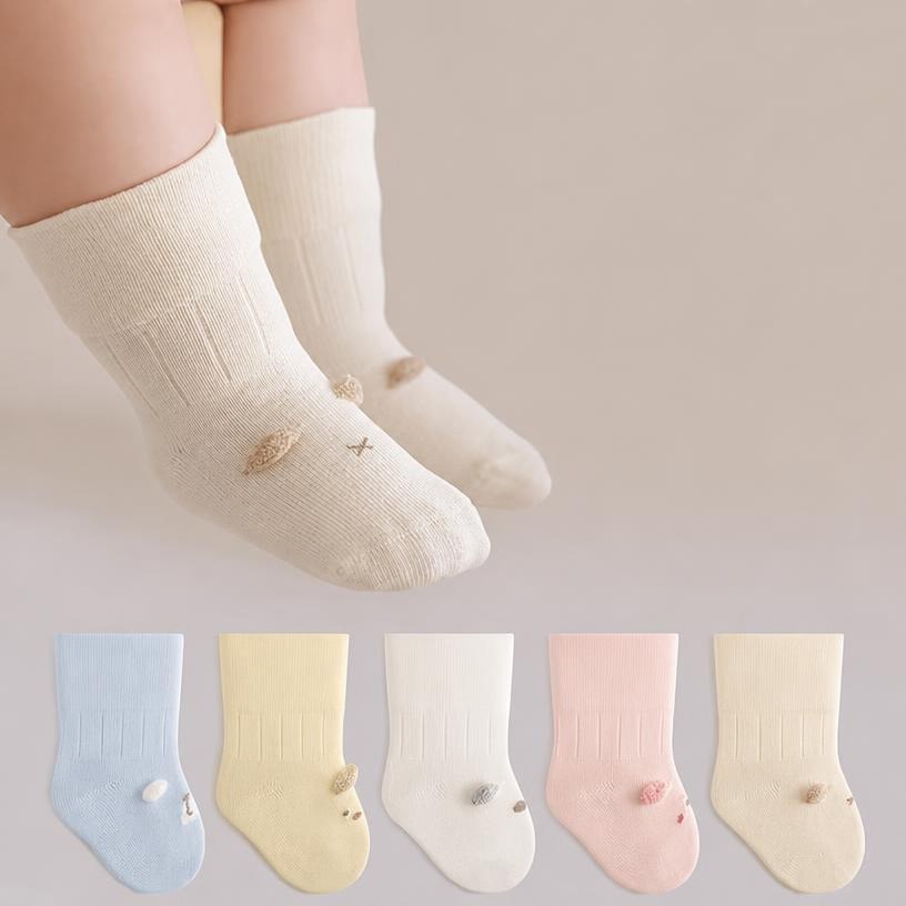 Canva AI Image 25 Sept 2026, 15_44_40 Newborn Baby Cartoon Mid-Calf Socks with Loose Cuff - Image 1
