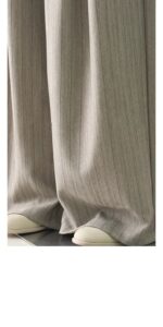 Plus Size Striped Blazer & Wide-Leg Pants Set - Image 11