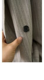 Plus Size Striped Blazer & Wide-Leg Pants Set - Image 8