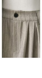 Plus Size Striped Blazer & Wide-Leg Pants Set - Image 9