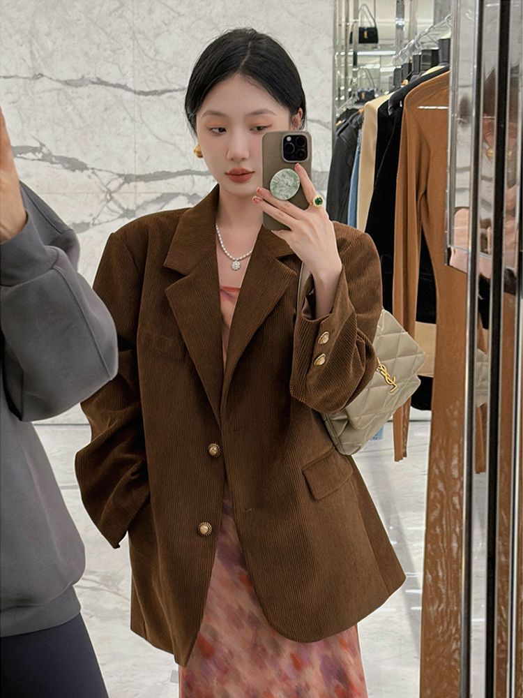 Main Images1 Relaxed French-Style Casual Suit Jacket - Image 1