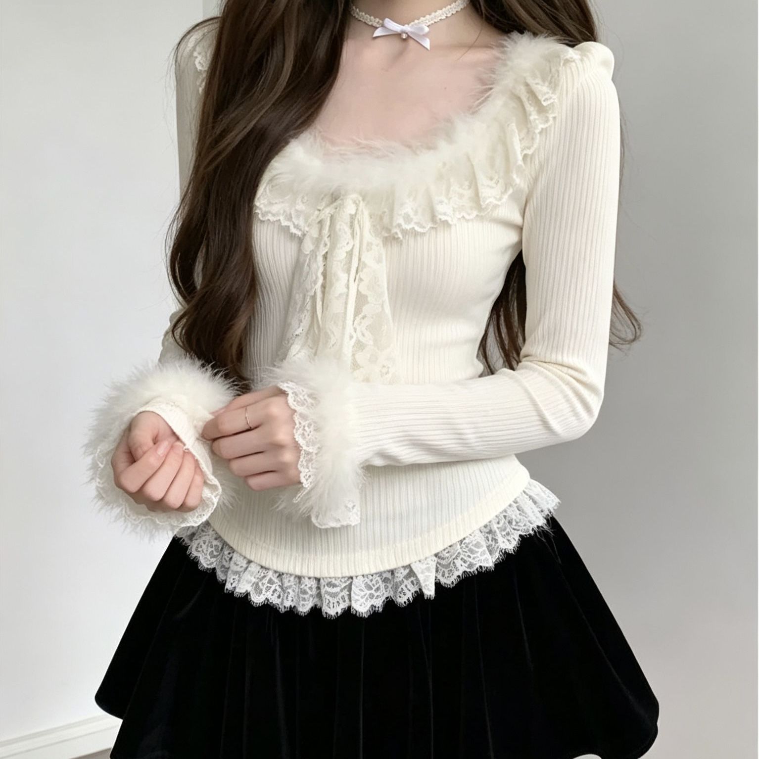 Main Images1 Elegant Waist-Defining Long Sleeve Base Layer Top - Image 1