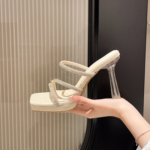 Rhinestone Transparent High Heel Slide - Image 15