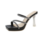 Rhinestone Transparent High Heel Slide - Image 18