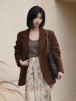 Relaxed French-Style Casual Suit Jacket - Image 3
