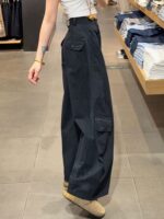 High-Waist Multi-Pocket Cargo Wide-Leg Pants - Image 5