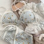 Wireless Plaid Triangle Bra Set - Image 4