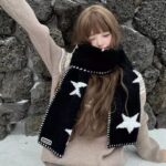 Star Pattern Soft Knit Winter Scarf