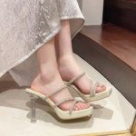 Rhinestone Transparent High Heel Slide - Image 6