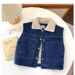 Thick Fleece-Lined Denim Vest