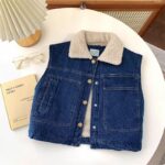 Thick Fleece-Lined Denim Vest - Image 7