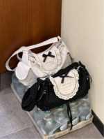 Korean Sweet Lace Polka Dot Bow Shoulder Bag