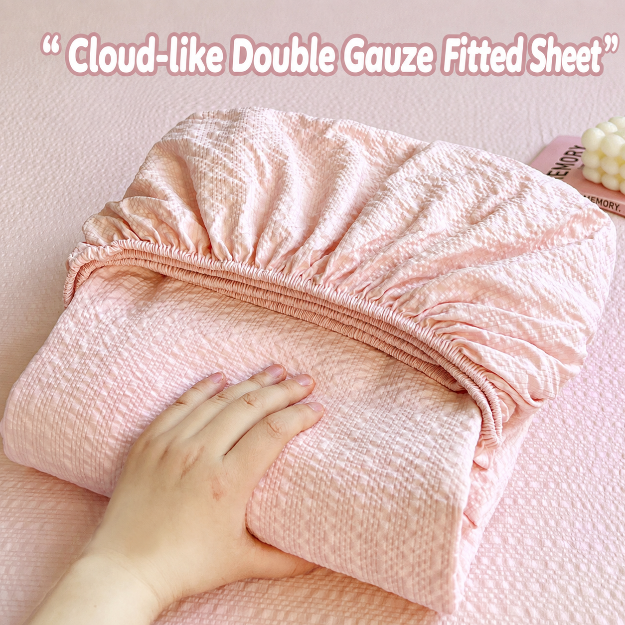 bdzfhrsjtdyjdt Double-Layer Gauze Wrinkled Bed Sheet Set - Image 1