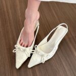 Pointed-Toe Bow High Heel