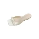 Open-Toe Satin Bow Block Heel - Image 3