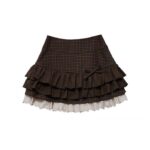 High Waist Lace Bow Mini Skirt - Image 3