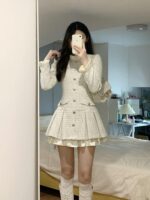 French Style Elegant Floral Mini Dress - Image 3