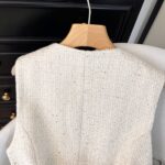 Textured Sequin Belted Sleeveless Vest - Image 4