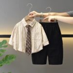 Boys Faux Leather Jacket Three-Piece - Image 3