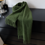 Women's Thick Fleece Winter Scarf – Korean Style Solid Color Warm Shawl with Fringes