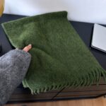 Women's Thick Fleece Winter Scarf – Korean Style Solid Color Warm Shawl with Fringes - Image 2