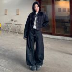 Washed Denim Jacket and Barrel Pants