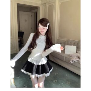 Lace Mock Neck Fleece Thermal Top