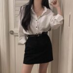 Retro Korean Striped Oversized Long Sleeve Shirt - Image 14