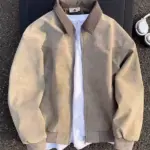 Unisex Tie-Dye PU Leather Harrington Jacket