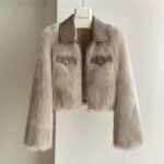 Faux Fur Cropped Jacket - Image 4