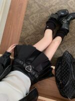 Women's PU Leather Pleated A-Line Mini Skirt - Image 5