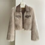 Faux Fur Cropped Jacket - Image 8