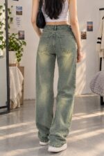 Vintage Green Wash Baggy Fit Jeans - Image 3