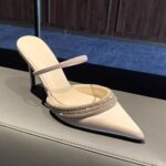 Pointed-Toe Rhinestone Mule Heels - Image 2
